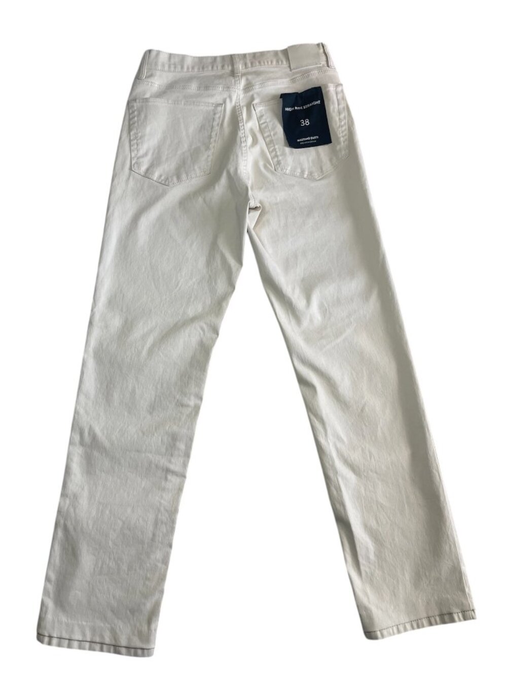 Massimo Dutti Cream High Rise Straight Stretchy Jeans EUR 38/ USA 6 NWT - Picture 5 of 5
